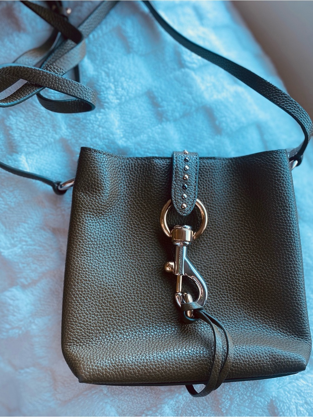 Rebecca Minkoff Pebbled Leather Crossbody Bag in Olive